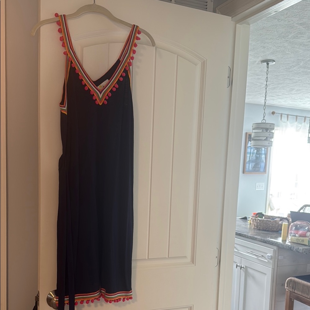 Boden Navy Dress with Colorful Trim